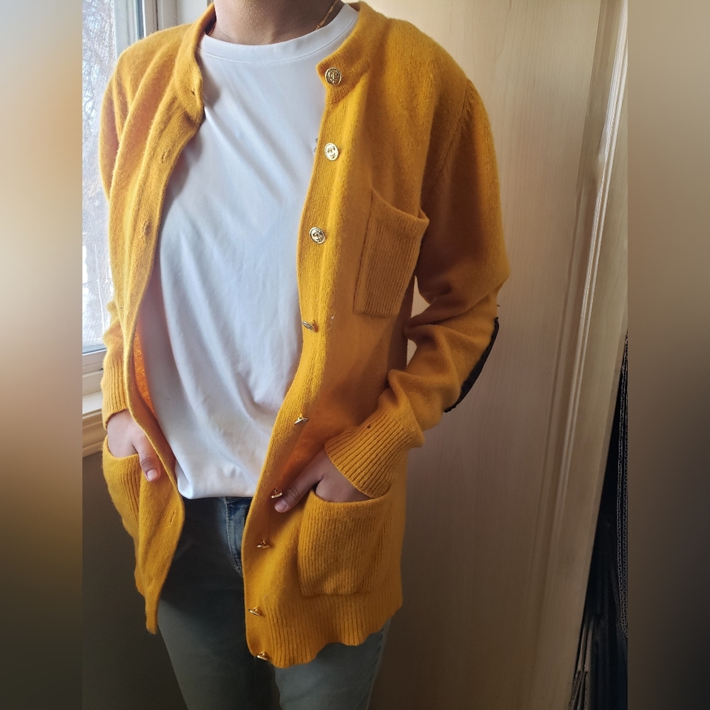 Hunt Club Mustard Wool Cardigan Sweater
